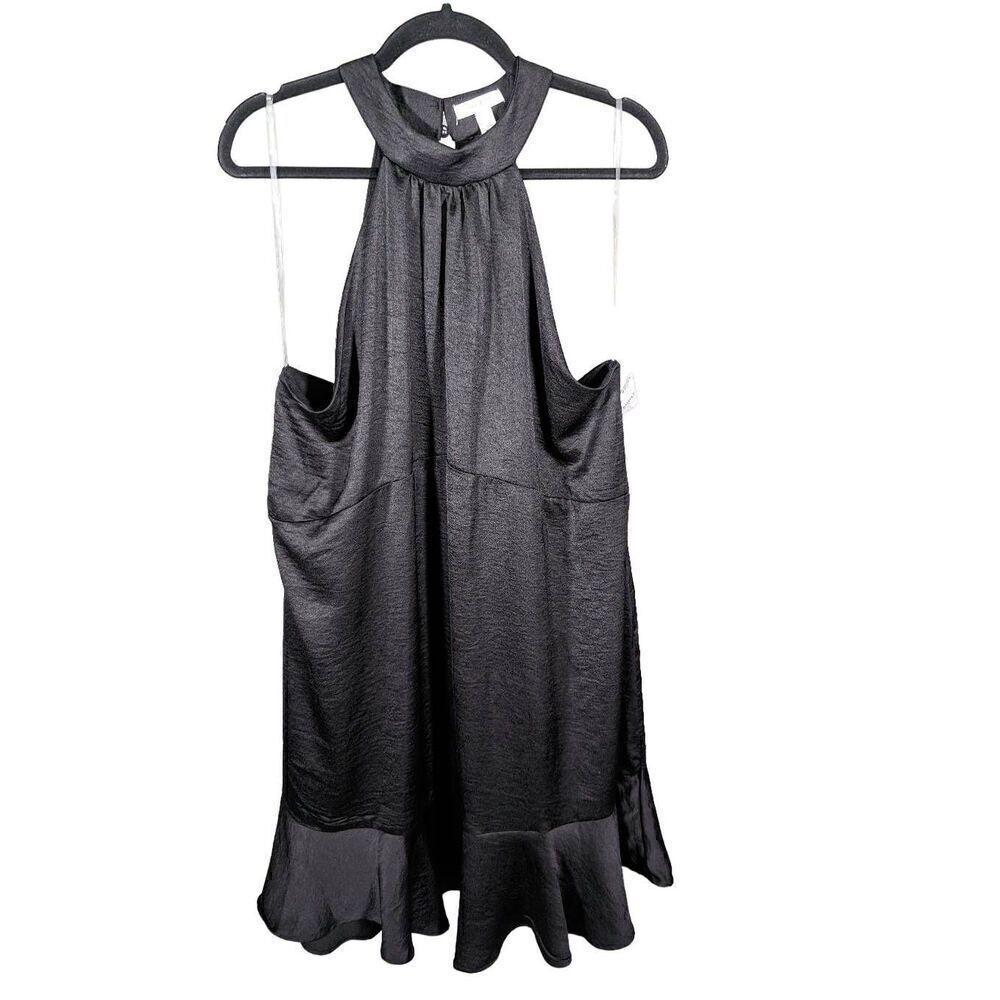 NWT Nine West Ruffle Hem Halter Neckline Button Closure Swing Dress Women's XXL